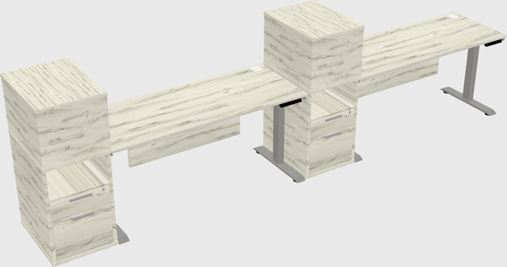 Height-adjustable desk - grade 3 w/cabinet