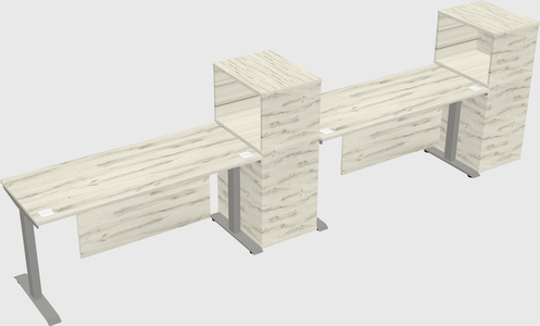 Height-adjustable desk - grade 3 w/cabinet