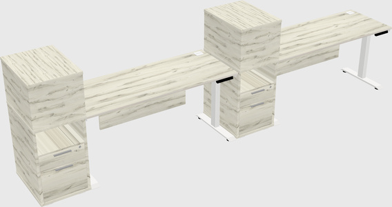 Height-adjustable desk - grade 3 w/cabinet
