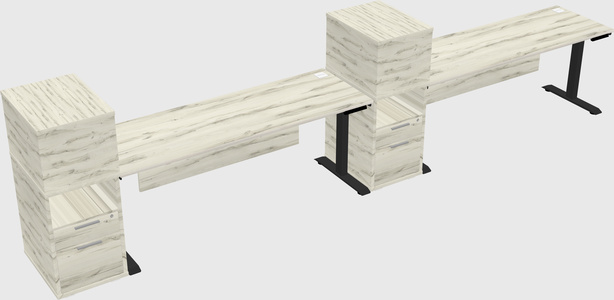 Height-adjustable desk - grade 3 w/cabinet