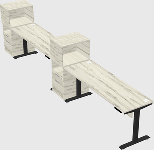 Height-adjustable desk - grade 3 w/cabinet
