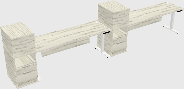 Height-adjustable desk - grade 3 w/cabinet