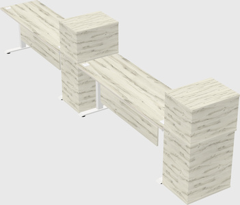 Height-adjustable desk - grade 3 w/cabinet