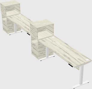 Height-adjustable desk - grade 3 w/cabinet