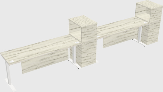 Height-adjustable desk - grade 3 w/cabinet