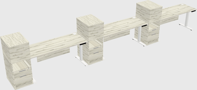Height-adjustable desk - grade 3 w/cabinet