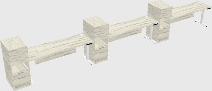 Height-adjustable desk - grade 3 w/cabinet