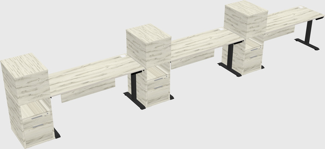 Height-adjustable desk - grade 3 w/cabinet