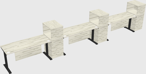 Height-adjustable desk - grade 3 w/cabinet