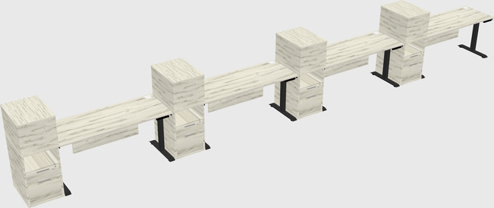 Height-adjustable desk - grade 3 w/cabinet