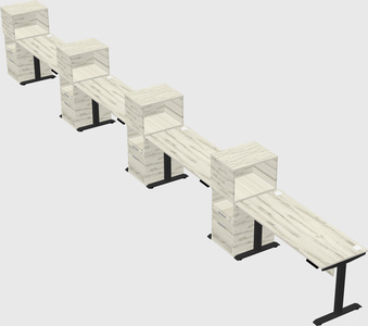 Height-adjustable desk - grade 3 w/cabinet