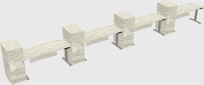 Height-adjustable desk - grade 3 w/cabinet