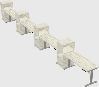 Height-adjustable desk - grade 3 w/cabinet
