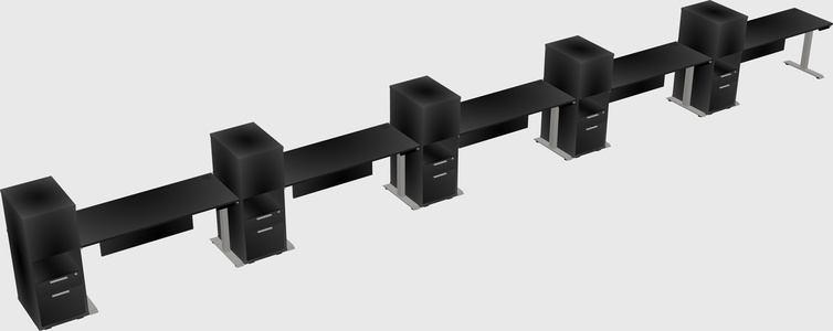 Height-adjustable desk - grade 3 w/cabinet