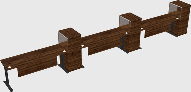 Height-adjustable desk - grade 3 w/cabinet