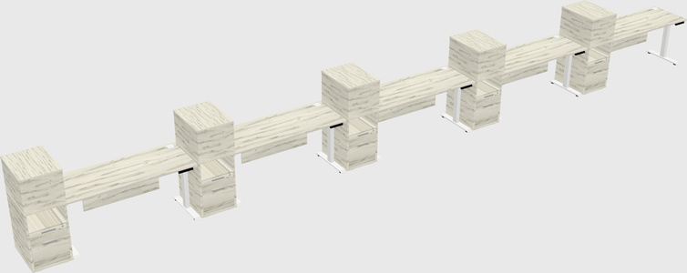Height-adjustable desk - grade 3 w/cabinet