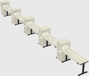Height-adjustable desk - grade 3 w/cabinet