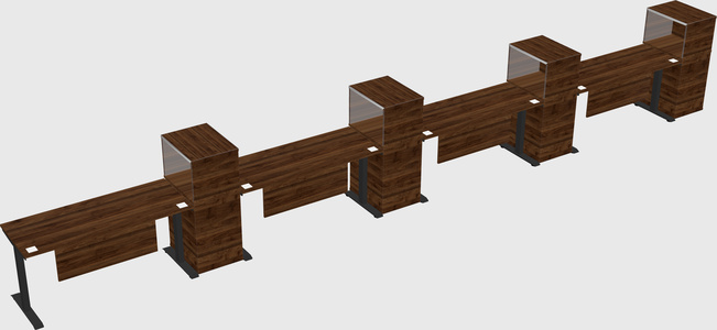 Height-adjustable desk - grade 3 w/cabinet