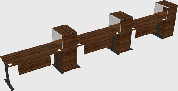 Height-adjustable desk - grade 3 w/cabinet