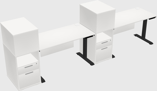 Height-adjustable desk - grade 3 w/cabinet
