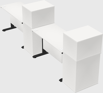 Height-adjustable desk - grade 3 w/cabinet