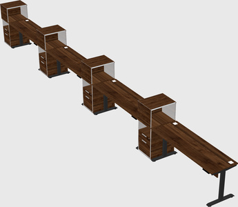 Height-adjustable desk - grade 3 w/cabinet