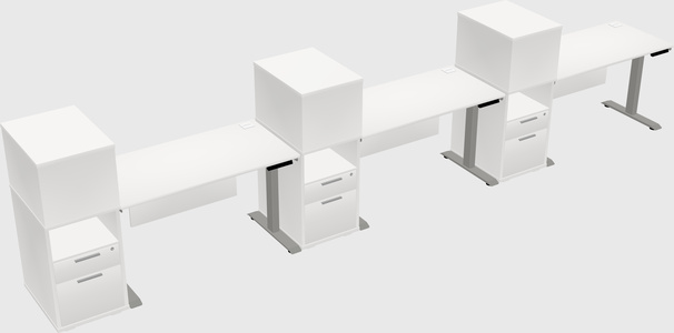Height-adjustable desk - grade 3 w/cabinet