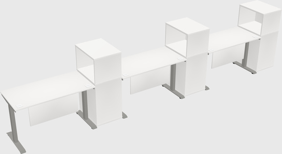Height-adjustable desk - grade 3 w/cabinet