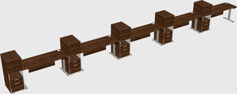 Height-adjustable desk - grade 3 w/cabinet