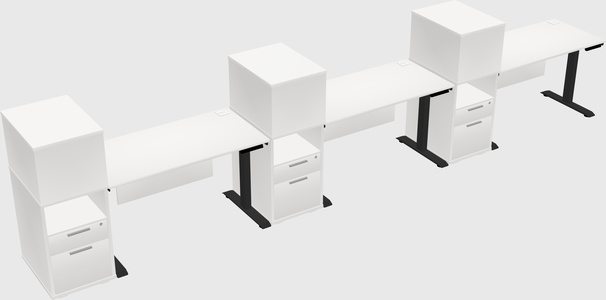 Height-adjustable desk - grade 3 w/cabinet
