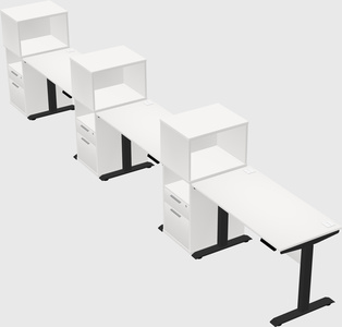 Height-adjustable desk - grade 3 w/cabinet