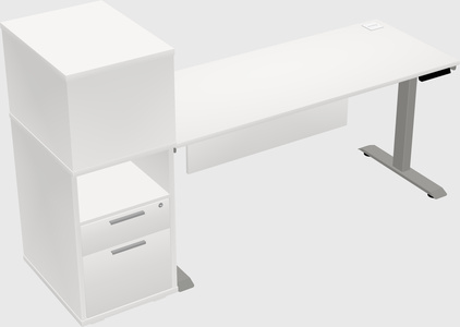 Height-adjustable desk - grade 3 w/cabinet