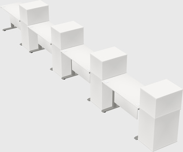 Height-adjustable desk - grade 3 w/cabinet