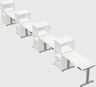 Height-adjustable desk - grade 3 w/cabinet