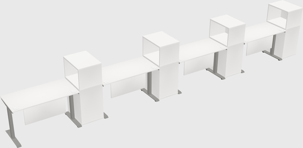 Height-adjustable desk - grade 3 w/cabinet