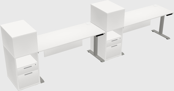 Height-adjustable desk - grade 3 w/cabinet
