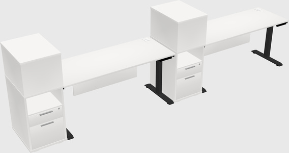Height-adjustable desk - grade 3 w/cabinet