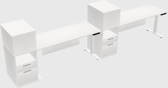 Height-adjustable desk - grade 3 w/cabinet