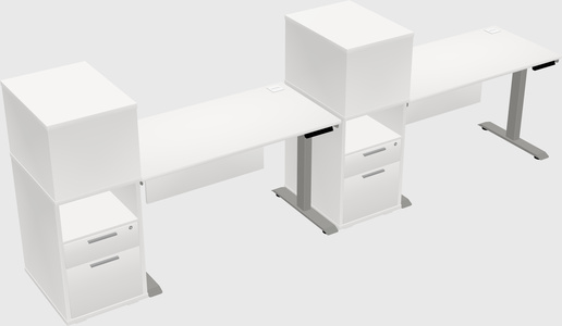 Height-adjustable desk - grade 3 w/cabinet