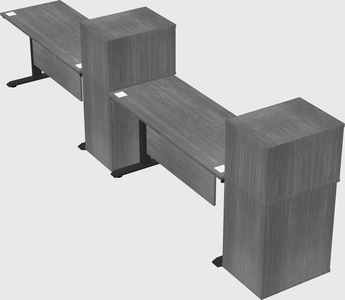 Height-adjustable desk - grade 3 w/cabinet