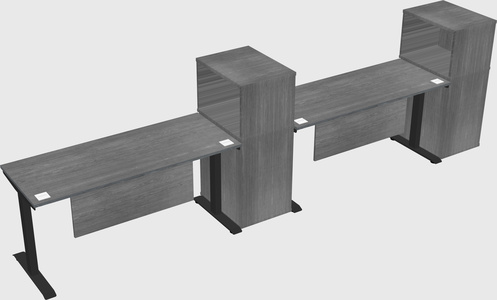 Height-adjustable desk - grade 3 w/cabinet