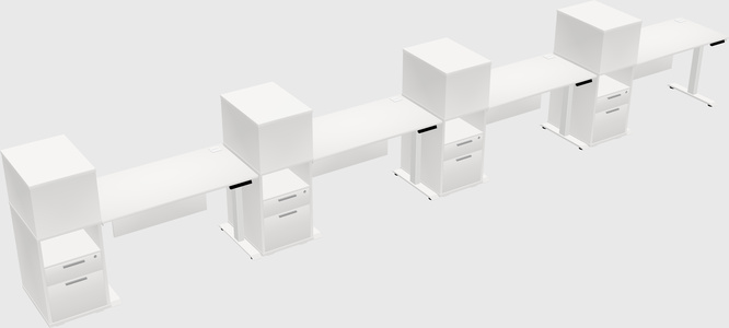 Height-adjustable desk - grade 3 w/cabinet