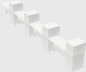 Height-adjustable desk - grade 3 w/cabinet