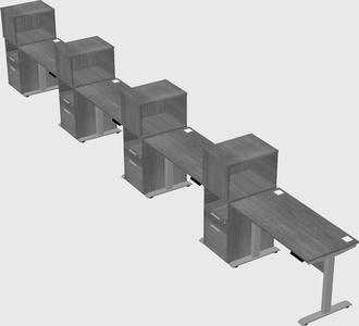 Height-adjustable desk - grade 3 w/cabinet