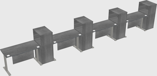 Height-adjustable desk - grade 3 w/cabinet