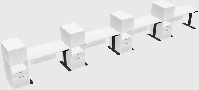 Height-adjustable desk - grade 3 w/cabinet