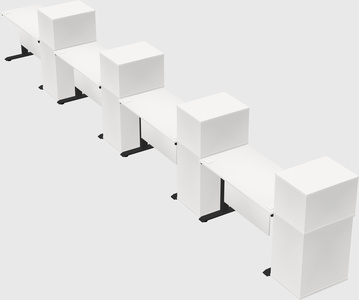 Height-adjustable desk - grade 3 w/cabinet