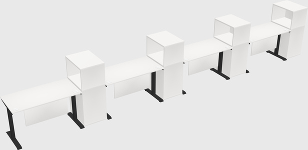 Height-adjustable desk - grade 3 w/cabinet
