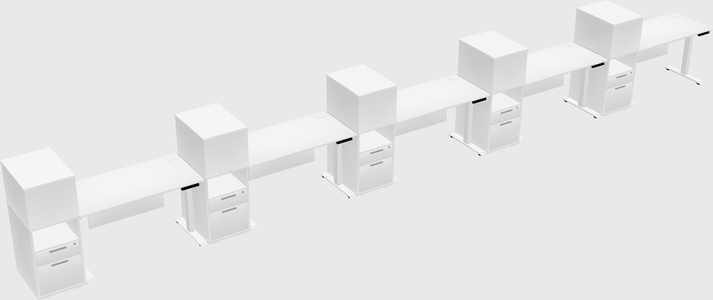 Height-adjustable desk - grade 3 w/cabinet