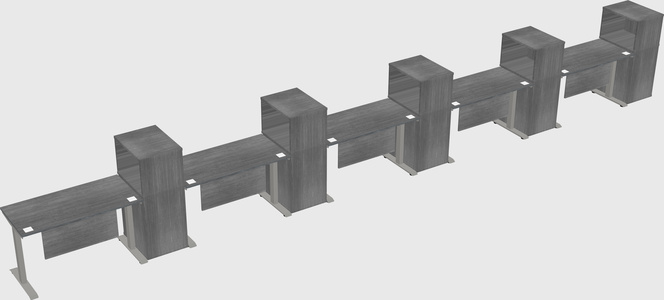 Height-adjustable desk - grade 3 w/cabinet